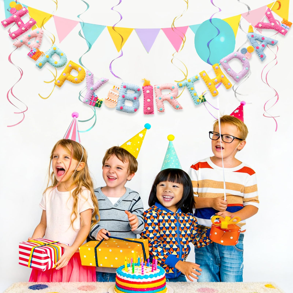 KUQJJQU pastel birthday banner with soft hues for versatile themes
