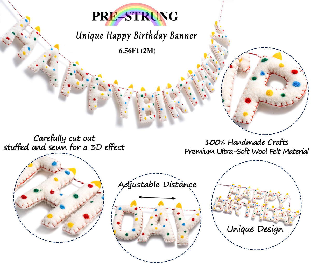 KUQJJQU Rainbow confetti dots banner brightens photos and party spaces