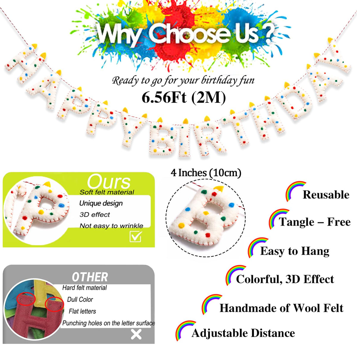 KUQJJQU Reusable banner designed for multi-year party use