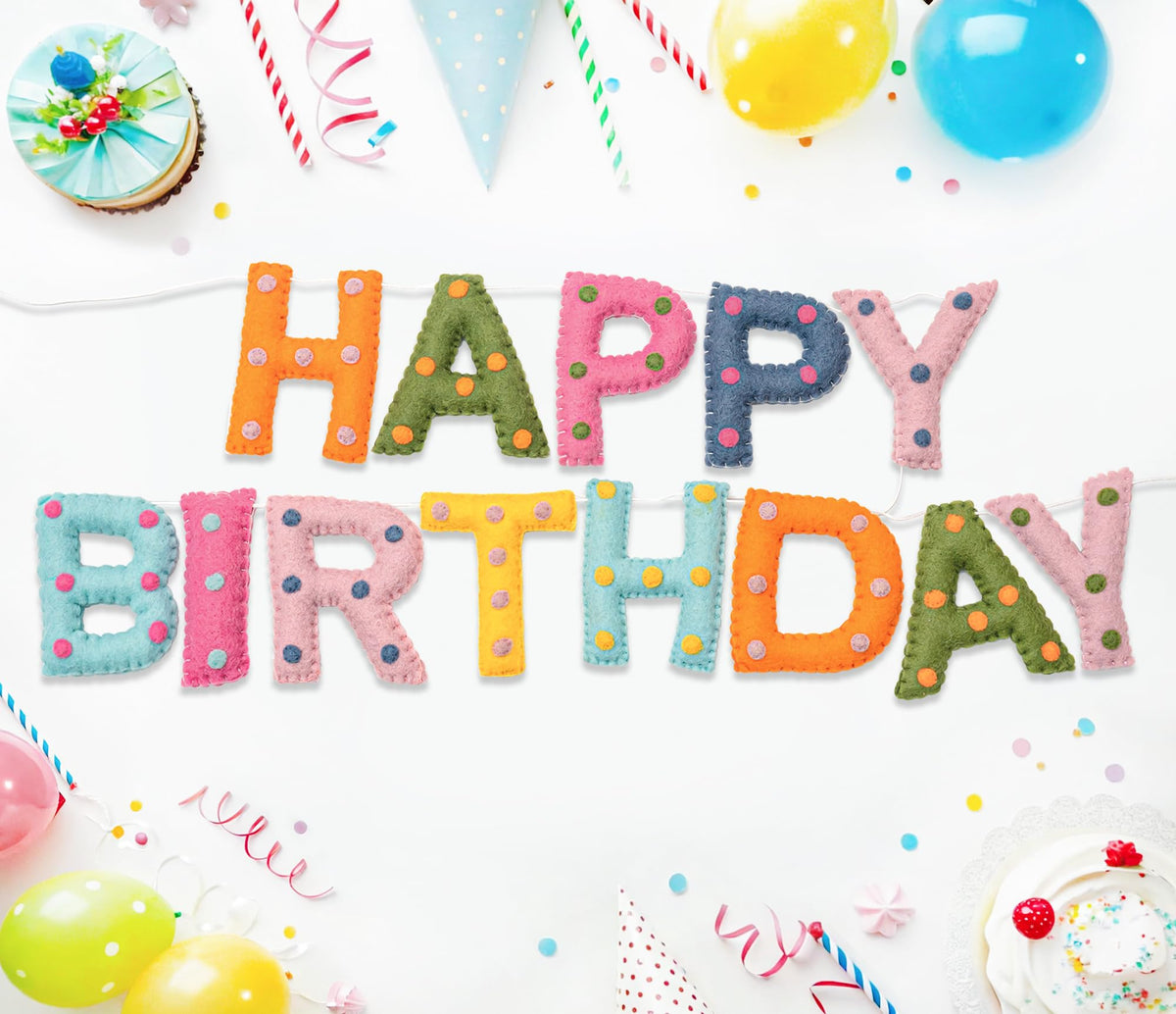 KUQJJQU reusable birthday decor durable handmade design reduces waste.