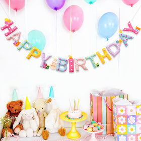 KUQJJQU wool felt 3D dots banner adds depth to celebrations