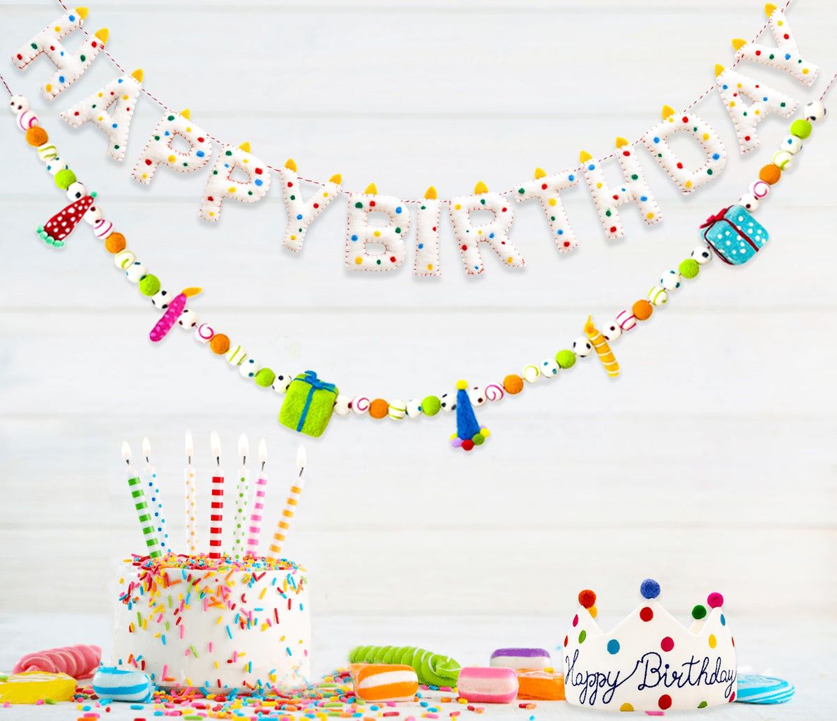 KUQJJQU Wool felt letters create a soft, durable 3D birthday display