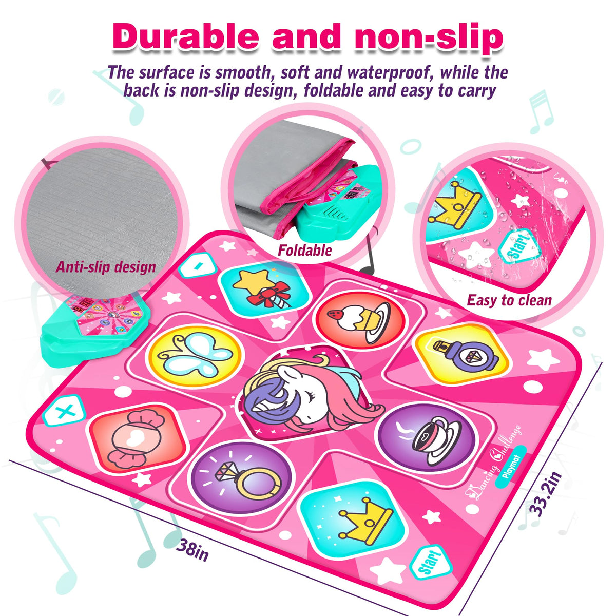 Kusntin Dance Mat in a folded compact form for easy transport and storage.