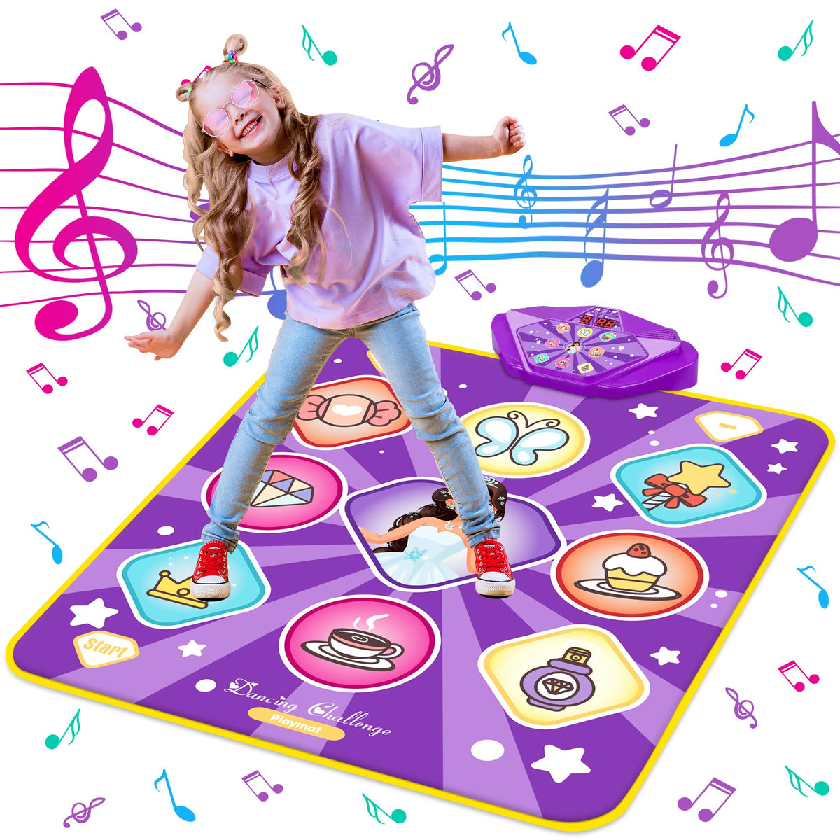 Kusntin Dance Mat with LED lights guides rhythm sessions for kids
