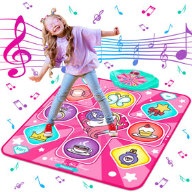 Kusntin Dance Mat with pink LED lights for engaging indoor play and bright visuals.