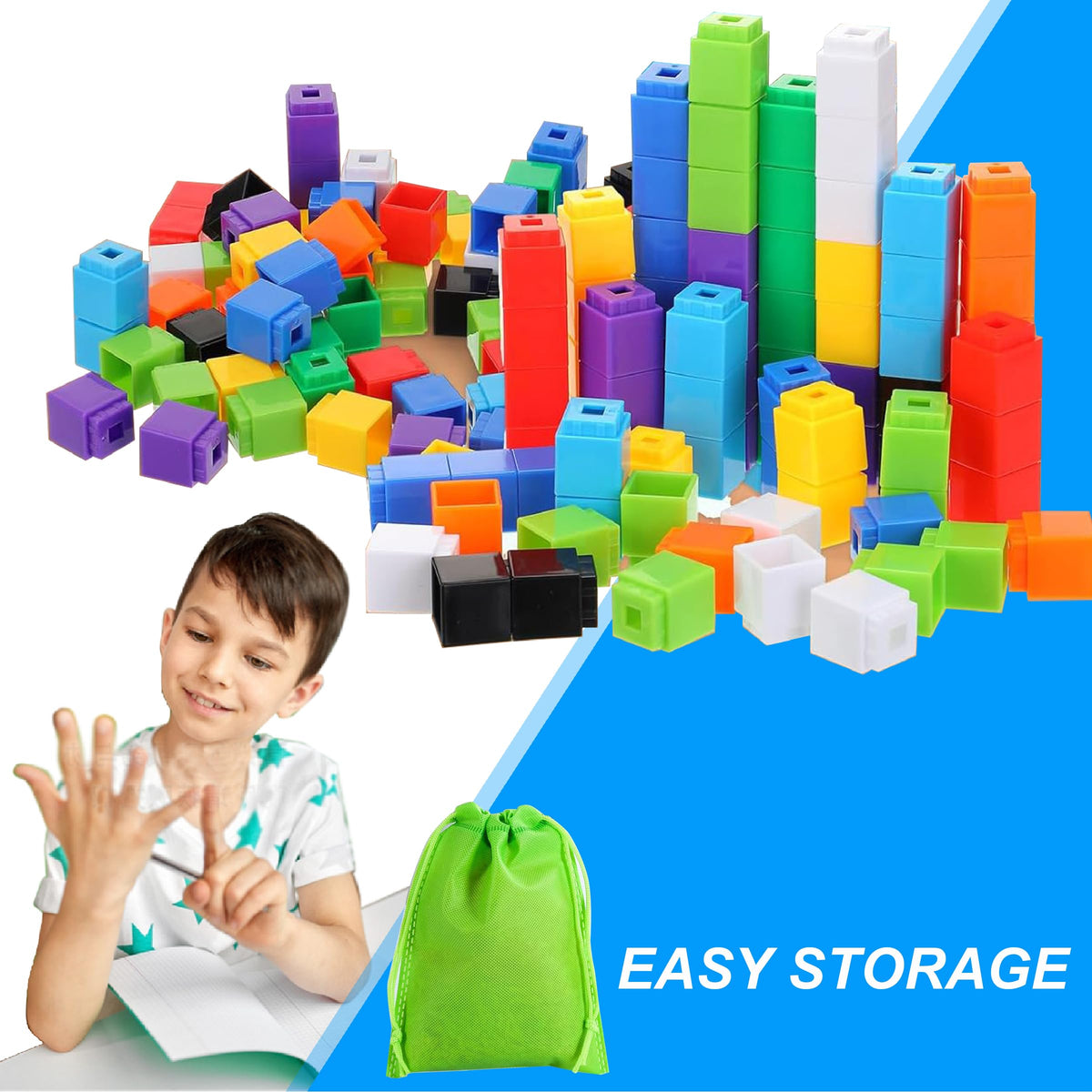 KUTOI Math Counting Cubes safe, durable plastic for daily use.