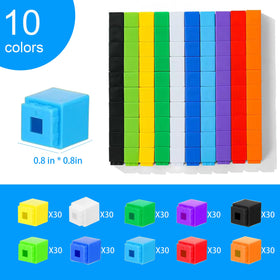 KUTOI Math Counting Cubes sturdy plastic storage bag included for easy cleanup.