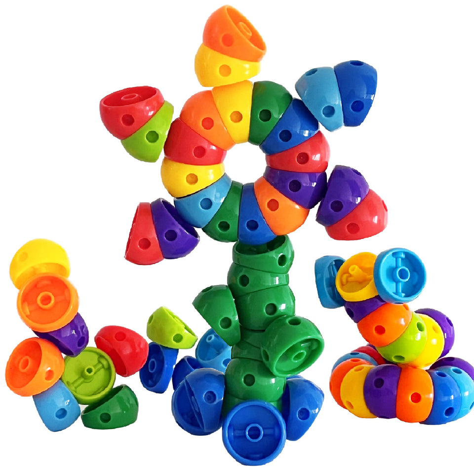 KUTOI Snap n Twist Wocky blocks—80-piece set for imaginative STEM play.