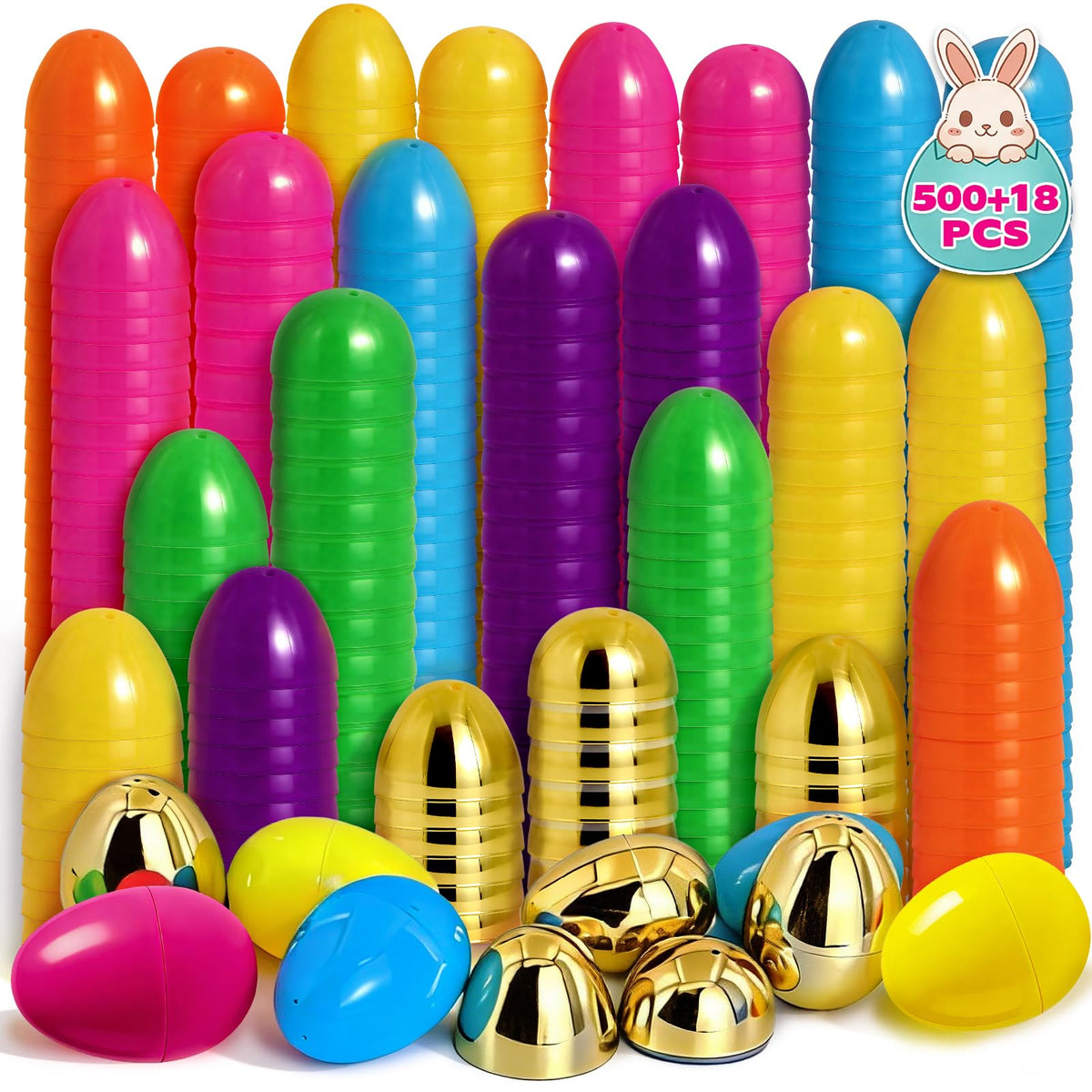 KVBXKBO Easter eggs in six bright colors for lively classroom hunts.