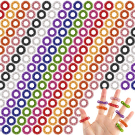 KVCSYAW 200-pcs spiky sensory rings in vibrant colors for discreet stress relief.