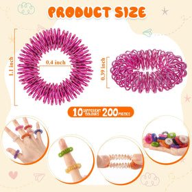 KVCSYAW acupressure ring closeup shows rugged spikes for finger massage.