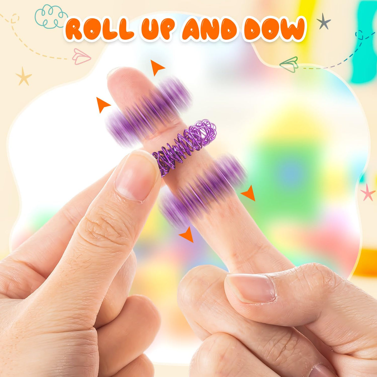 KVCSYAW finger ring on hand demonstrates subtle tactile stimulation during work.