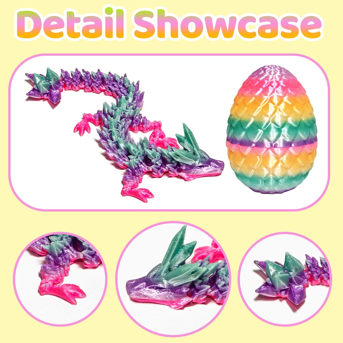 KVERM 3D-printed eggs—colorful texture, durable and lightweight.