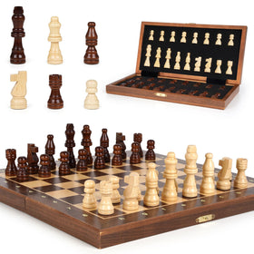 Kvintes magnetic travel chess board 12-inch for on-the-go play.