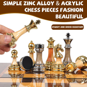 Kvintes weighted metal and acrylic pieces deliver balanced, stable play.
