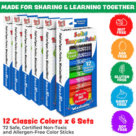 Kwik Stix 90-second-dry finish speeds clean classroom art projects.