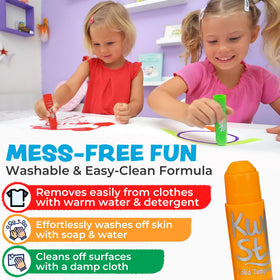 Kwik Stix twist-up mechanism makes painting easy for kids