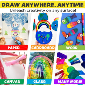 Kwik Stix washable formula cleans easily from hands and clothes