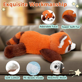 KWQBWQF red panda plush face detail highlighting friendly, inviting eyes.