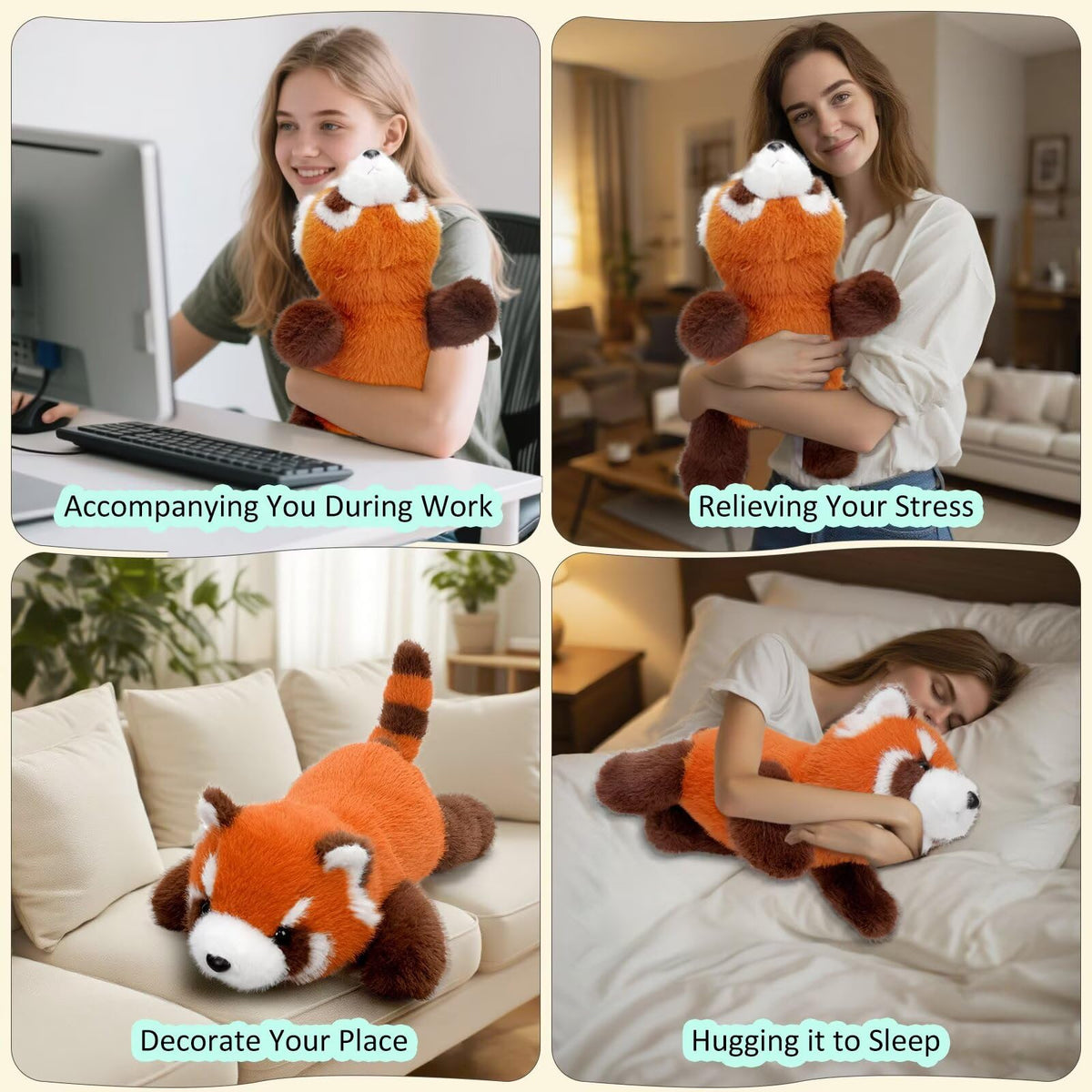 KWQBWQF red panda plush odorless material safe for kids and sensitive skin.