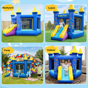kxbyToy bounce house suitable for ages 3-10 with multiple kids