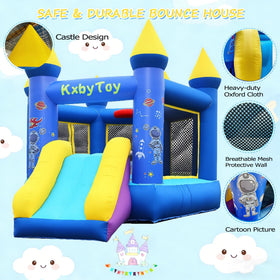 kxbyToy inflatable bounce house interior mesh walls provide safe visibility and ventilation