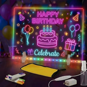 Kyclums 17-inch LED drawing board front view for colorful doodles and shared creativity.