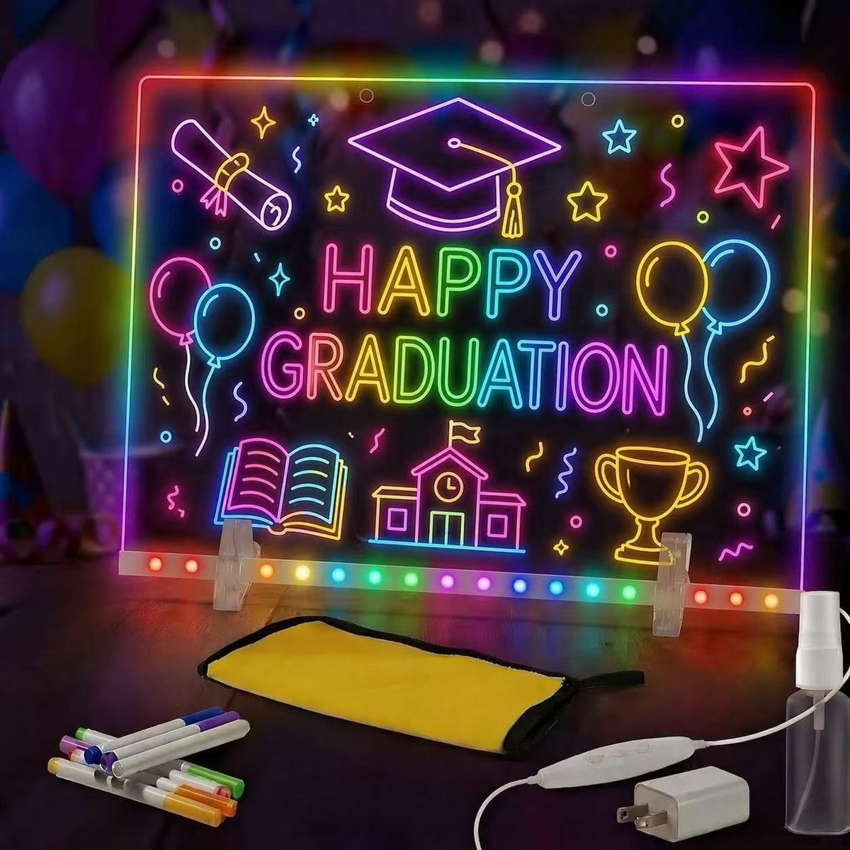 Kyclums Lumiboard with 7-color LED glow for vibrant child doodles