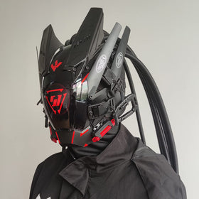 KYEDAY punk mask adjustable strap, fits most head sizes for secure cosplay comfort.