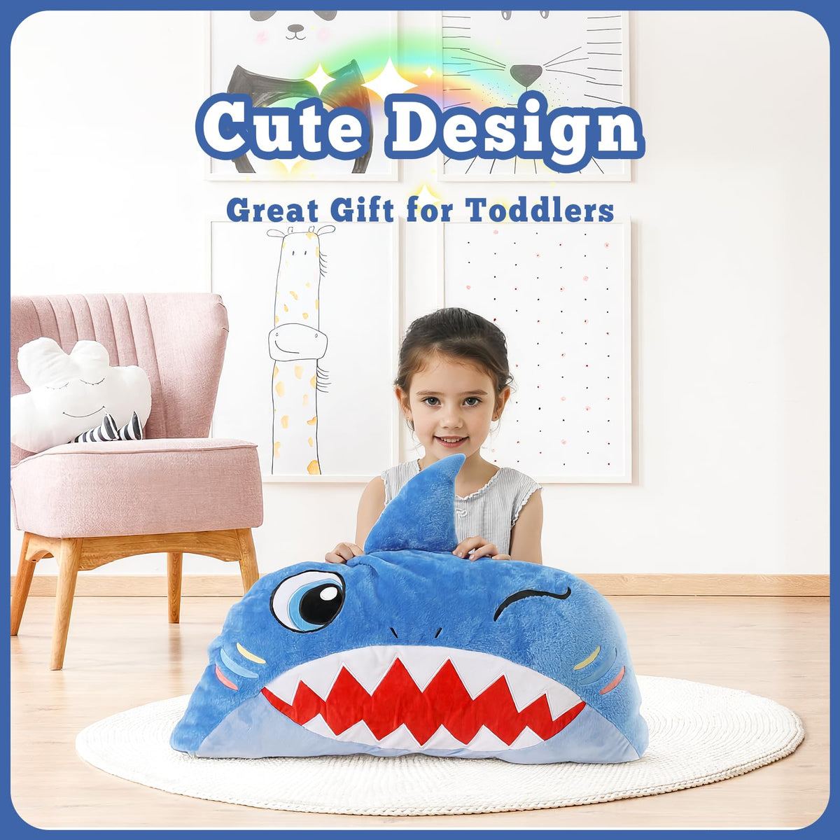 Kyerlish shark nap mat gift-ready packaging for birthdays and holidays.