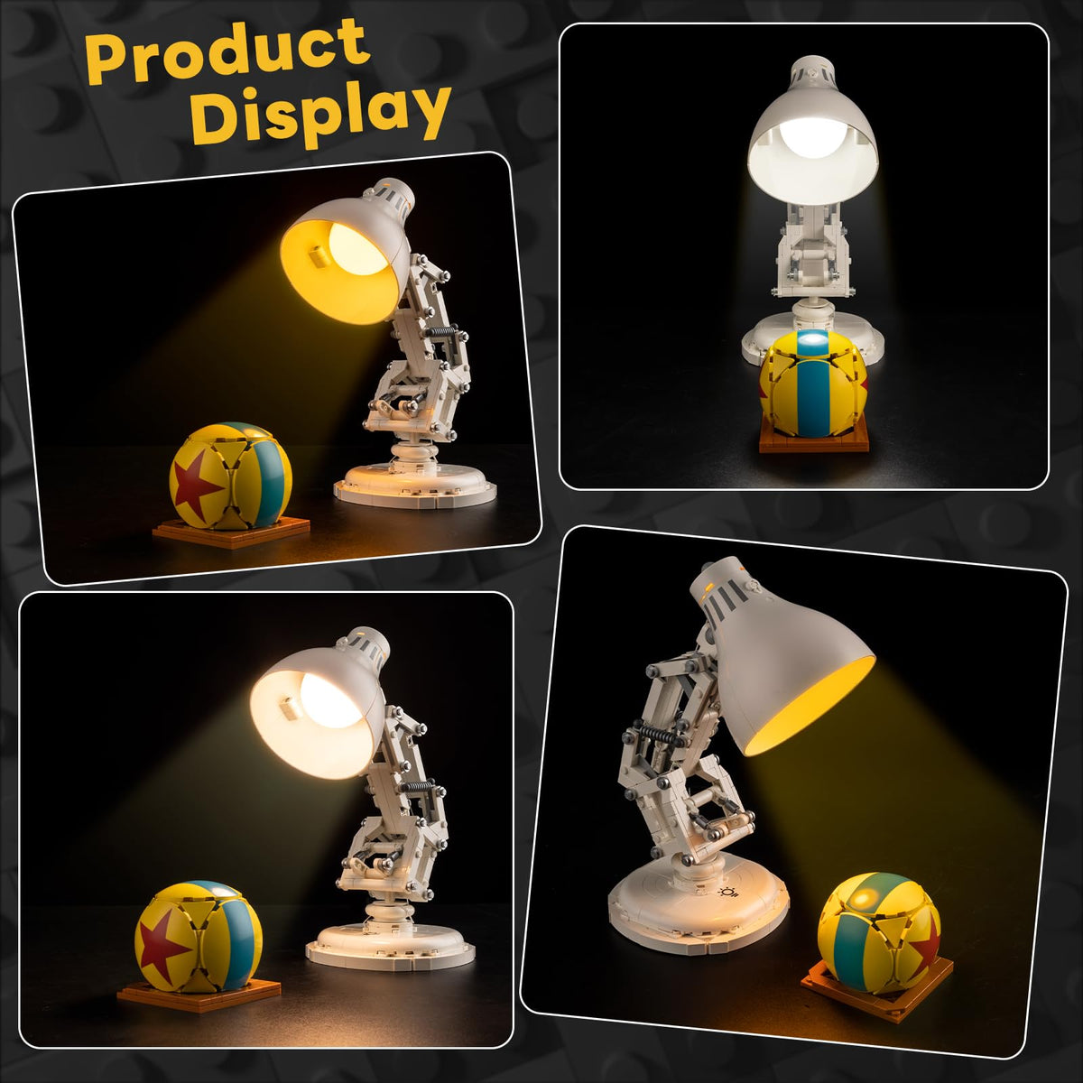 Kyglaring-lit Luxo Jr display is ready for shelf or show.