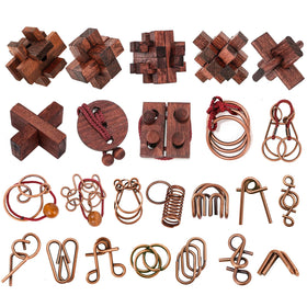 Kysthyra 24-piece brain teaser set with interlocking pieces for engaging mental challenges