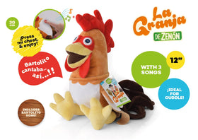 La Granja de Zenón Gallo Bartolito soft materials provide gentle, safe cuddling.