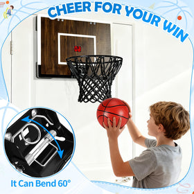 Laapee wall-mounted hoop with digital scoring display in use.