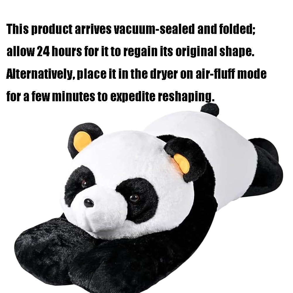 Labauxite panda bear pillow, side view showing plush softness for napping.