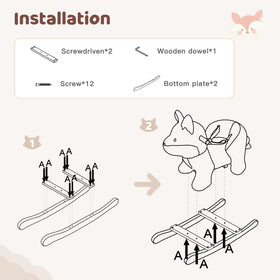 Labebe fox rocking horse gift-ready packaging for gifting