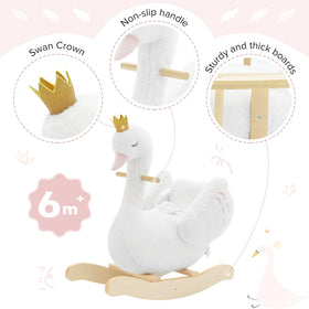 Labebe Kids Rocking Horse White Swan plush doll feature supports role-play fun