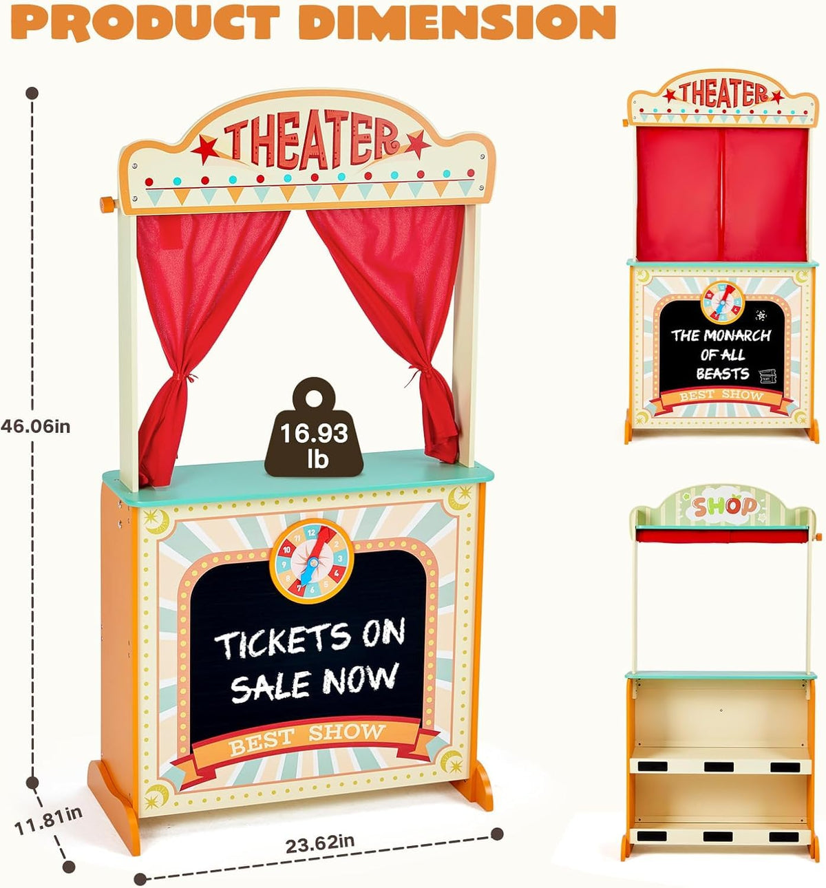 labebe puppet theater lemonade stand on reverse side sparks role-play