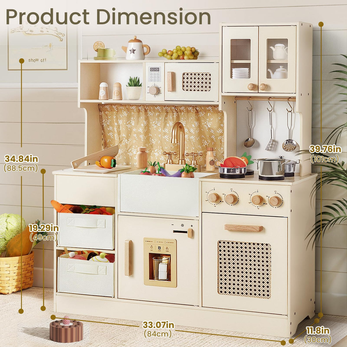 Labebe wooden kitchen set – premium wood design supports durable imaginative play