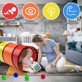 Labeol Kids Play Tunnel breathable mesh for safe, airy crawl-through fun.