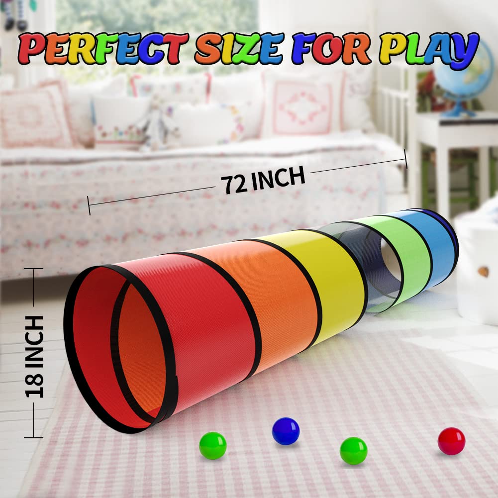 Labeol Kids Play Tunnel six feet long for roomy indoor or outdoor play.