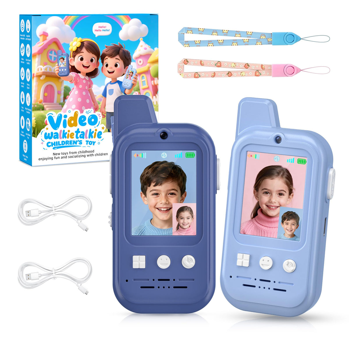 Labzuka video walkie talkies for kids with camera and screen enabling easy outdoor communication