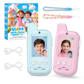 Labzuka video walkie talkies for kids, unboxing view, ideal for active play.