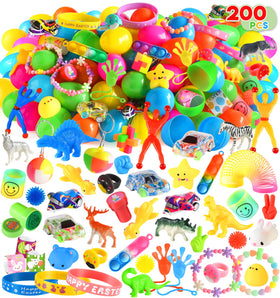 LACCHOUFEE 200pcs prefilled Easter eggs with toys, safe and durable.