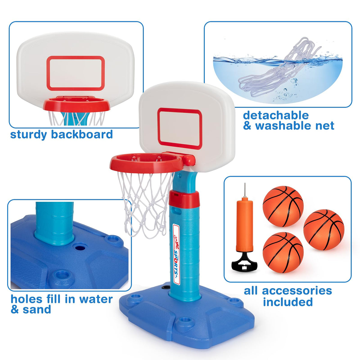 LACCHOUFEE ball pump enables quick inflation for playtime.