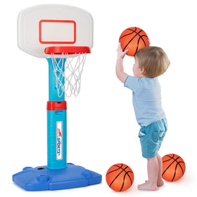 LACCHOUFEE basketball hoop with base offers stable indoor outdoor play for toddlers.