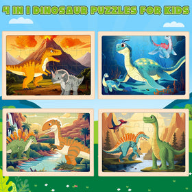 LACCHOUFEE colorful dinosaur puzzle backdrop encourages visual tracking during playtime.
