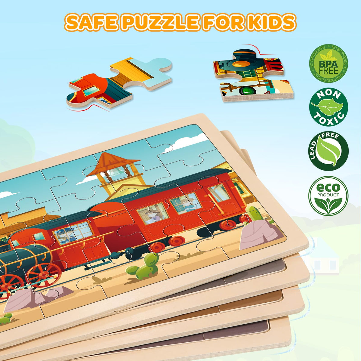 LACCHOUFEE construction vehicle puzzle enhances fine motor skills.