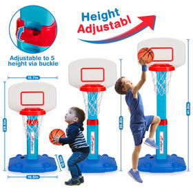 LACCHOUFEE height-adjustment rod lets growing kids set the perfect hoop height.