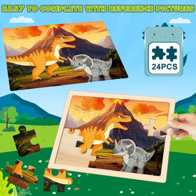 LACCHOUFEE kid play dinosaur puzzle aids parent-child interaction and collaborative learning.